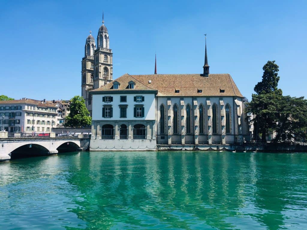 Part of Zurich old town on the river