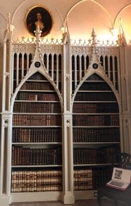 Some of the gothic bookshelves in the library in Strawberry Hill House