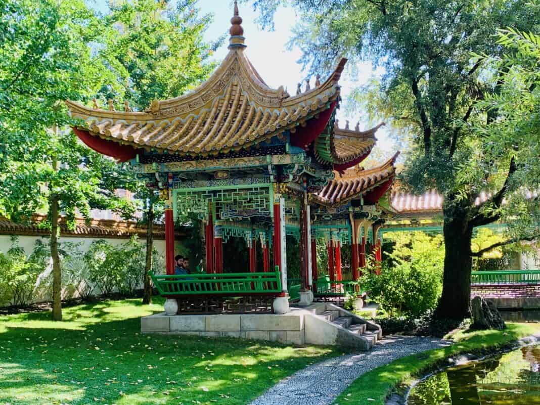 A temple in Zurich's Chinese Garden