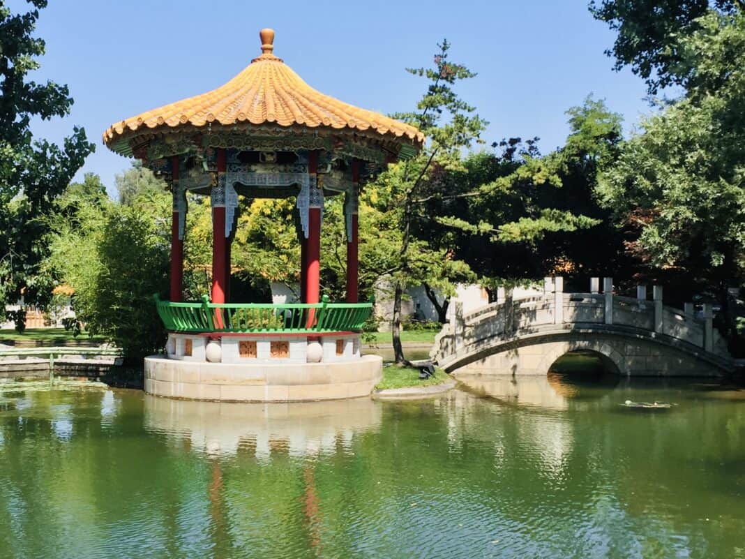 A temple in Zurich's Chinese Garden