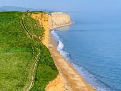 A view of part of the coastal path when you climb the cliff in West Bay Dorset