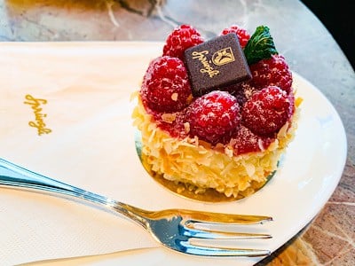 A delicious cake from Sprungli in Zurich