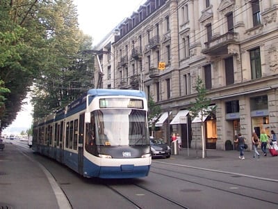 A tram in Zurich.