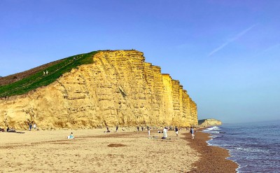 A view of the cliff on East Beach in West Bay Dorset