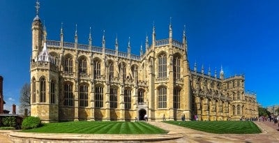 The outside of St. George's chapel Windsor Castle - you can visit this on a day trip to Windsor