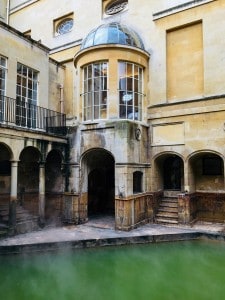 The King's Bath with the steam rising off the water