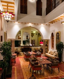 Part of the downstairs interior of the riad that we stayed in