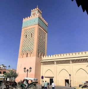 A colourful mosque in Marrakech