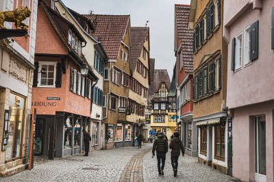Some of the medieval streets in Tubingen Germany