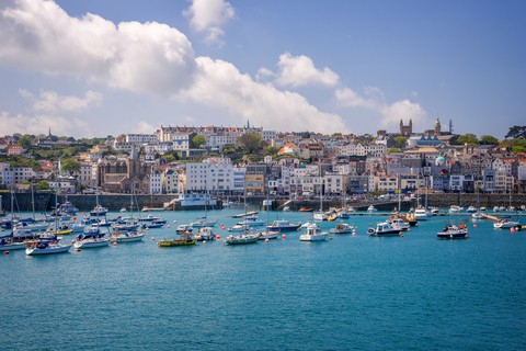 St Peter Port town and harbour in Guenrsey