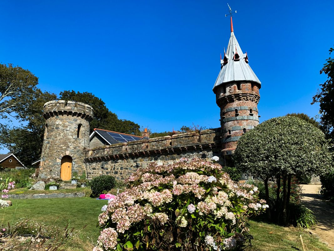 The Dovecote Tower in La Seigneurie Gardens on Sark island