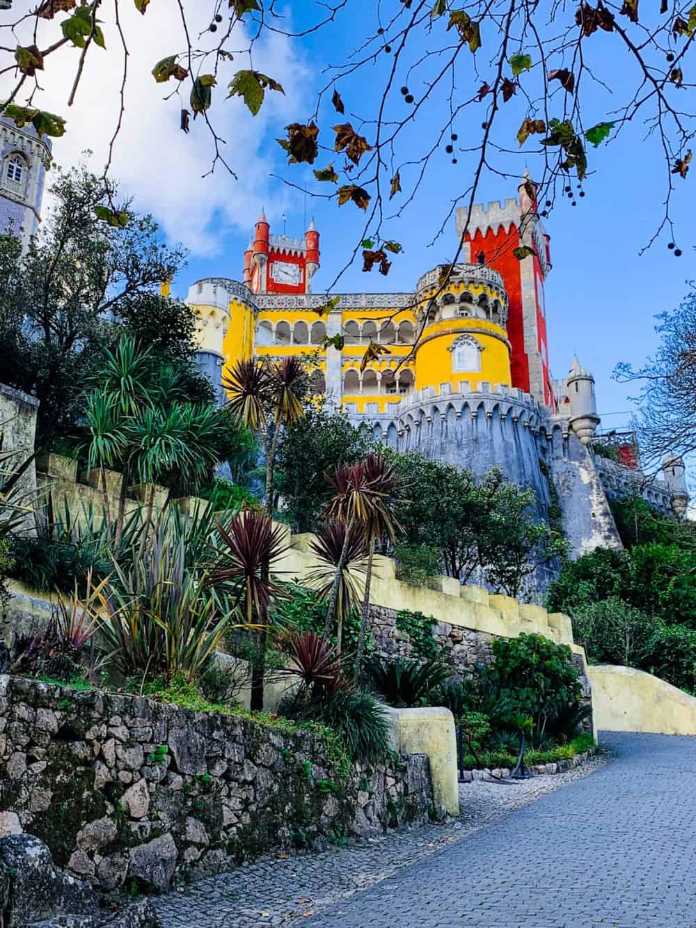 Part of the path leading up the Pena Palace Portugal