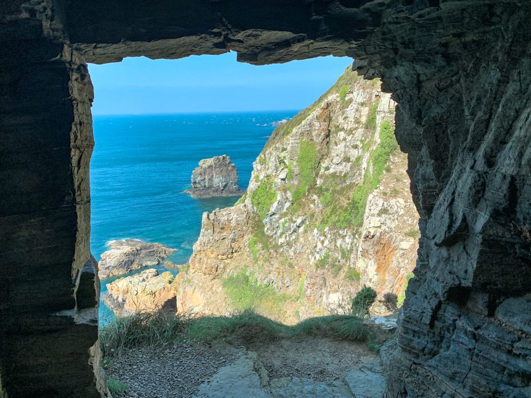 The Window in the Rock on Sark with stunning sea views beyond