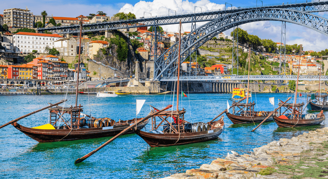 Porto with its suspension bridge over the river and rabello boats