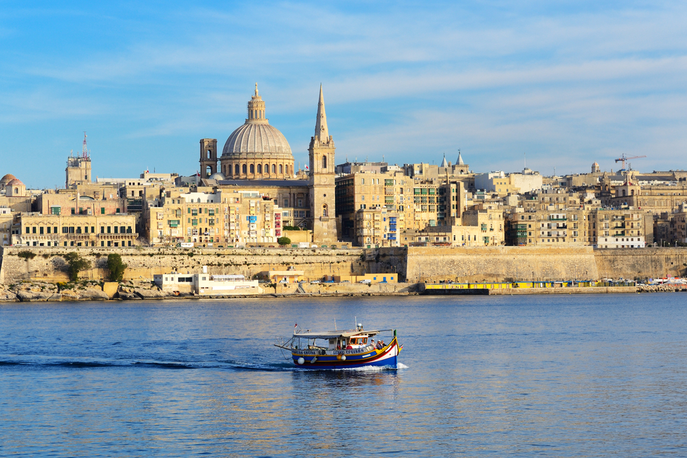 A view of Valletta in Malta from the harbour