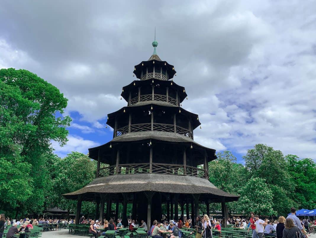 The Chinese Tower in the English Garden in Munich