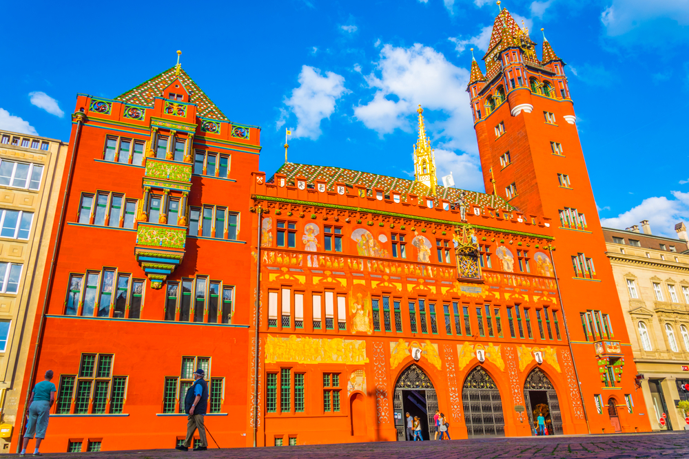 The red brick town hall in Basel, Switzerland