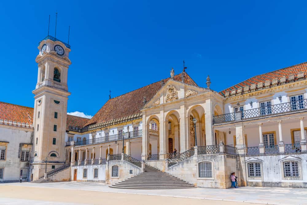 Part of Coimbra university with the clock tower