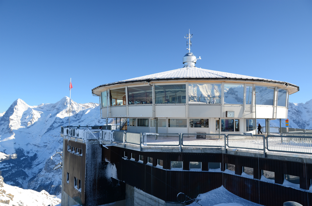 Schilthorn, Switzerland which can be reached by cable car and is one of a number of fantastic day trips from Bern