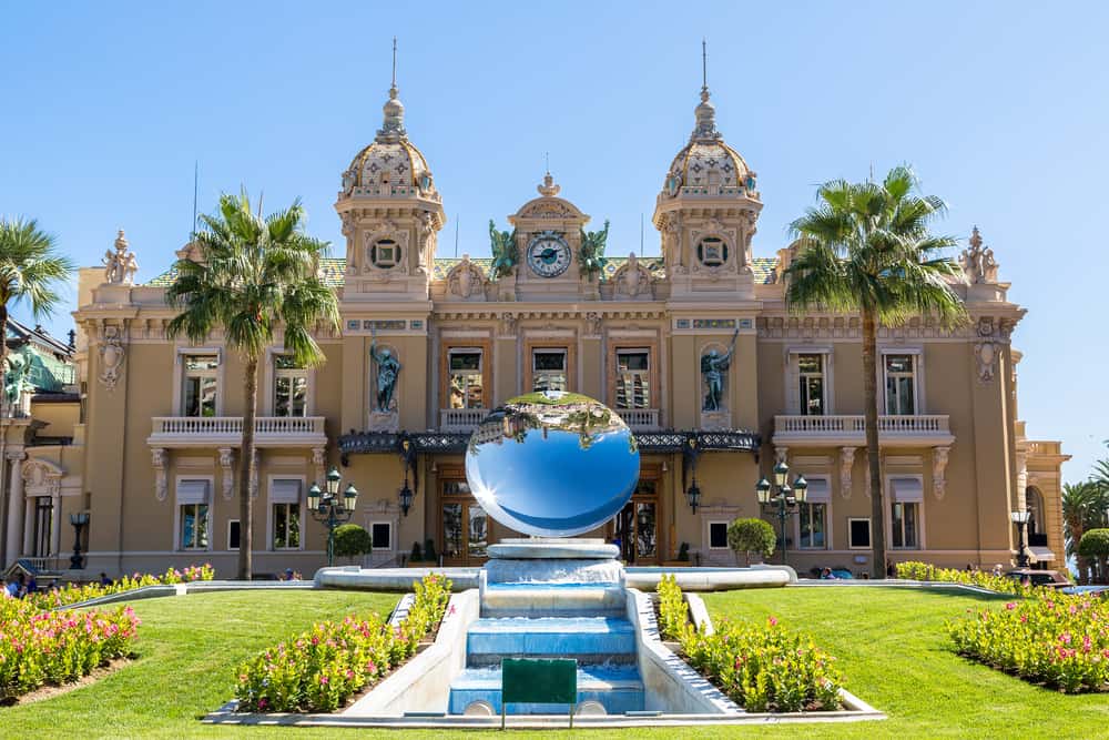 Monte-Carlo Casino with the installation in front