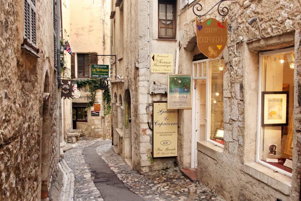 A narrow street in Saint Paul de Vence
