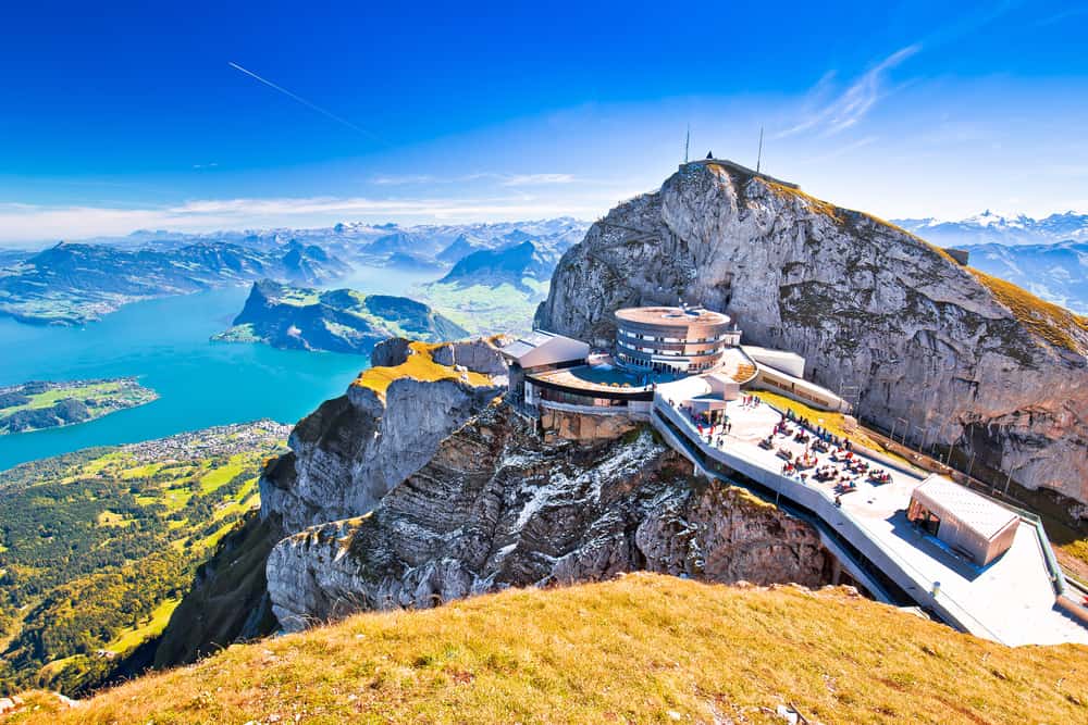 The view over Lake Lucerne from Mount Pilatus 