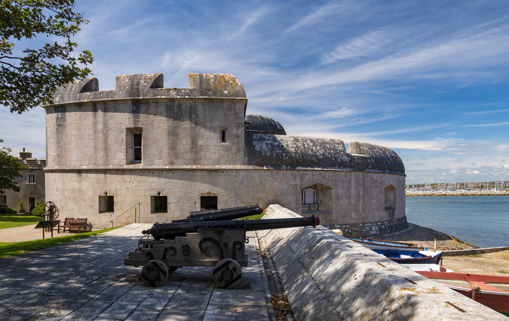 Part of Portland Castle with the sea on the background. Going here is one of the best things to do in Weymouth, Dorset