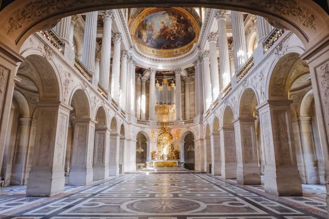 Inside the Royal Chapel in the Palace of Versailles