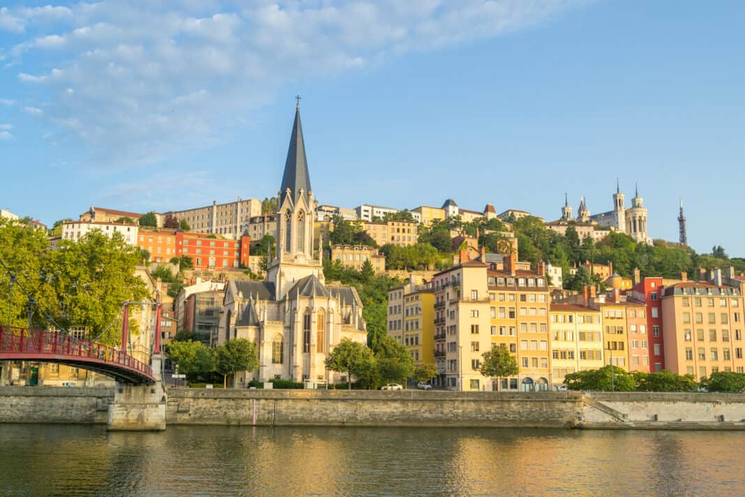 A view of some of the old town in Lyon in France