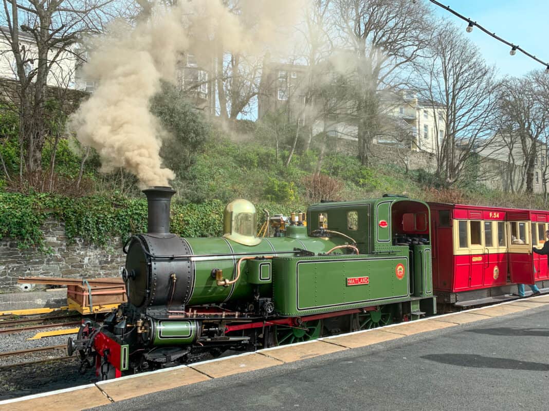 A carriage on the Isle of Man steam railway