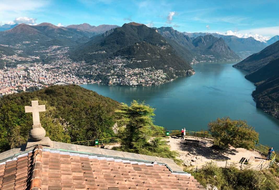 View from the church at the top of Monte San Salvatore - go here on a day trip to Lugano