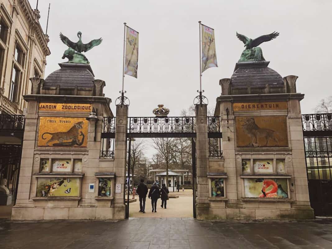 The entrance to Antwerp Zoo