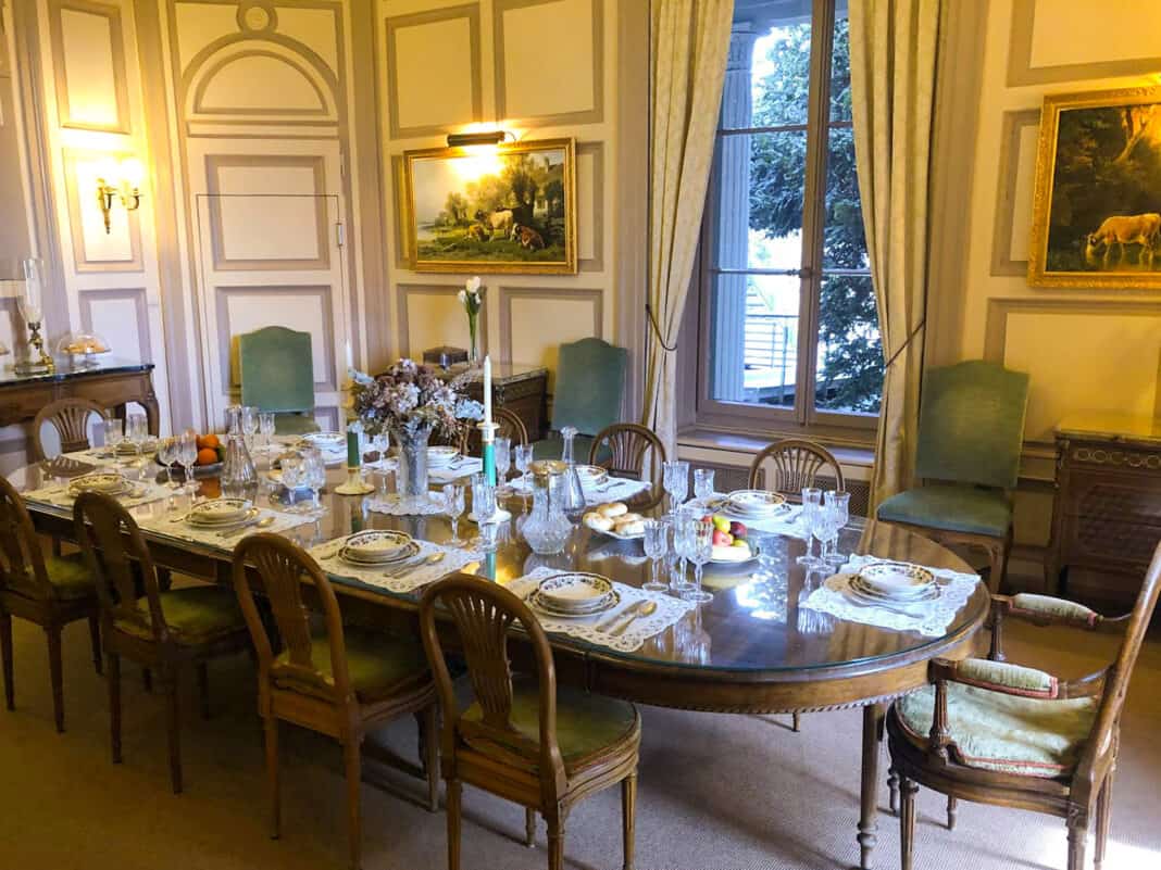 The dining room in the Chaplin Museum Switzerland