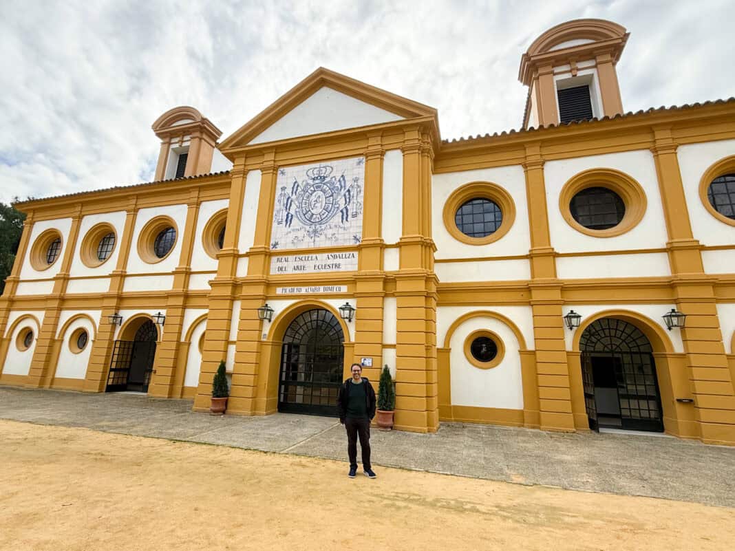An image of my partner outside the Royal School building