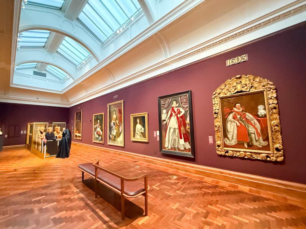 Inside part of the National Portrait Gallery in London