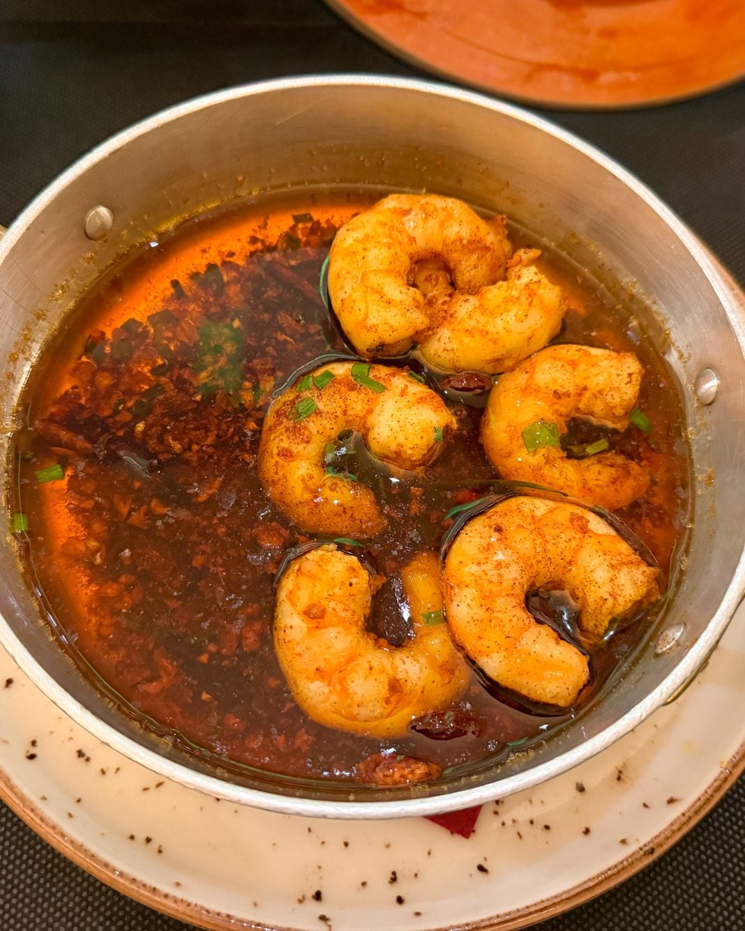 Sizzling prawns as a tapas dish in Malaga