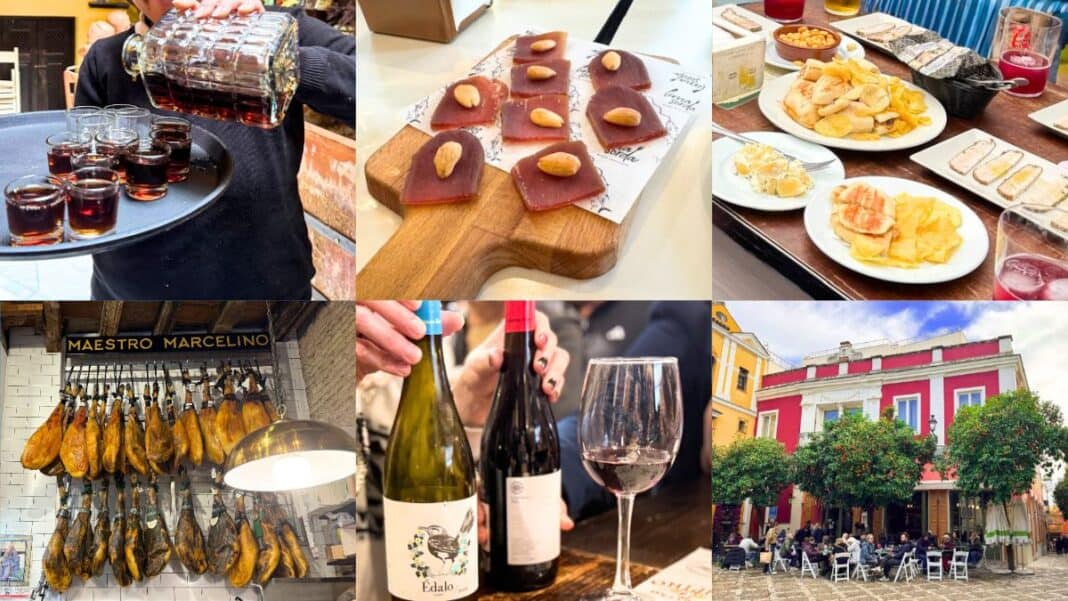 A montage of images fro my trip to Seville and Seville food tour